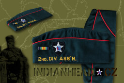 INDIANHEAD.CZ IM90003 US 2ID KOREA DMZ 2ND INFANTRY DIVISION ASSOCIATION CAP WITH RED ARTILLERY PIPING WWI VETERAN
